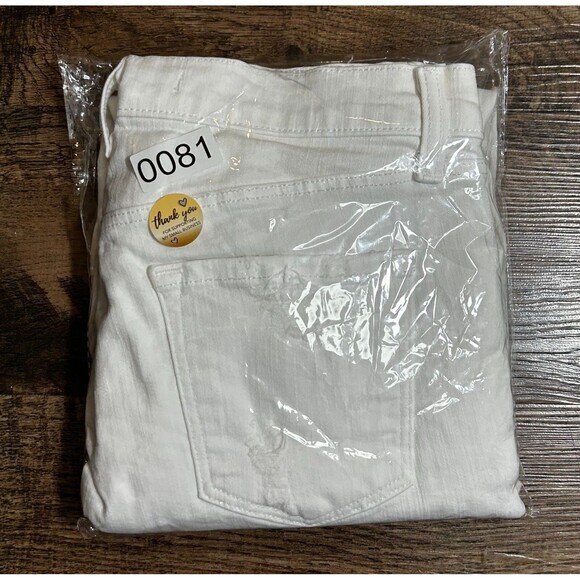 J Brand Jeans Womens 27 White Denim Capri‎ Mid Rise Straight Stretch Frayed Hem - Picture 9 of 9